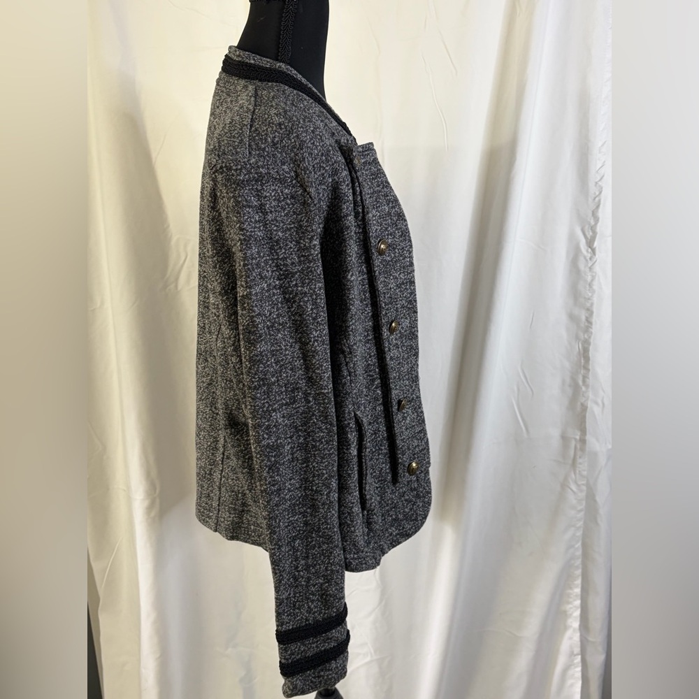 Tommy Hilfiger Grey Knit‎ Military Jacket Double Breasted Crest Button XL - Picture 7 of 9